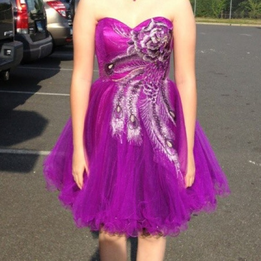 Short purple prom dress